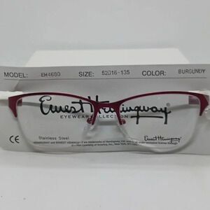 NWT WOMEN'S ERNEST HEMINGWAY EYEGLASS FRAMES EH4680 BURGUNDY